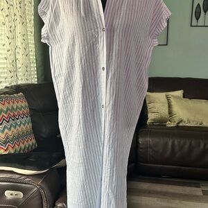 Casual Striped Midi Dress